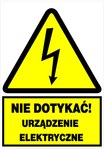 Panou de avertizare autoadeziv TZO 52x74 (Nu atingeți dispozitivul electric)