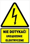 Elektrisches Warnschild. BERÜHREN SIE DAS ELEKTRISCHE GERÄT NICHT