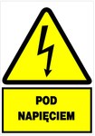 Tablica znak elektryczny ostrzegawczy POD NAPIĘCIEM