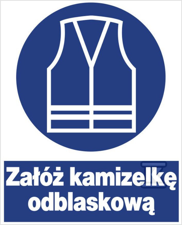 Znak bhp nakazu Załóż kamizelkę - ZNO-14