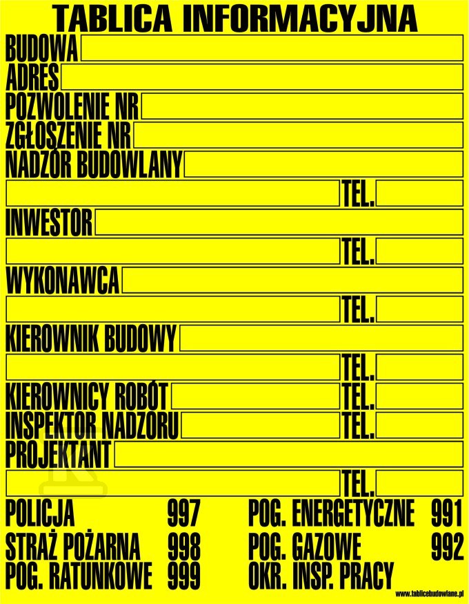 Građevinska informativna tabla - BTI-2