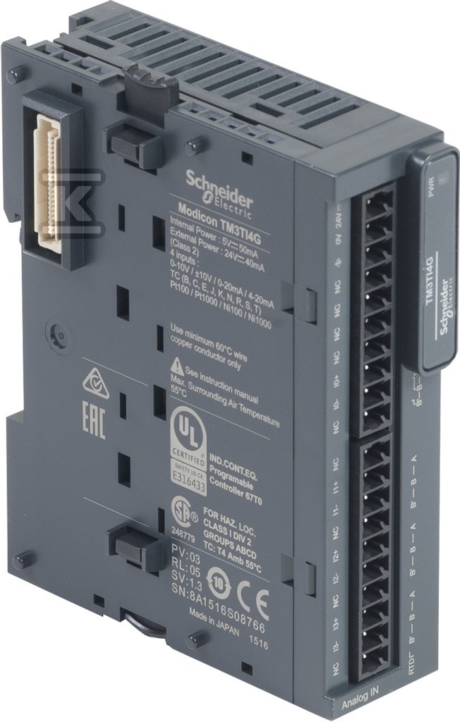 Модуль аналогових входів, 4 входи - TM3TI4G