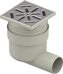 Point/basement/floor drain Aqua Ambient Standard d50mm, side drain, stainless steel grate 100x100mm