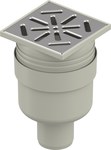 Point/basement/floor drain Aqua Ambient Standard d50mm, vertical drain, stainless steel grate 100x100mm