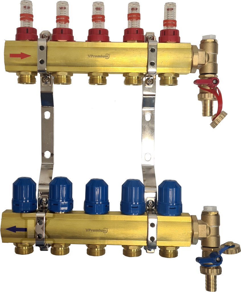 Brass distributor VPremium 4-circuit - ROP-MS-04_VP