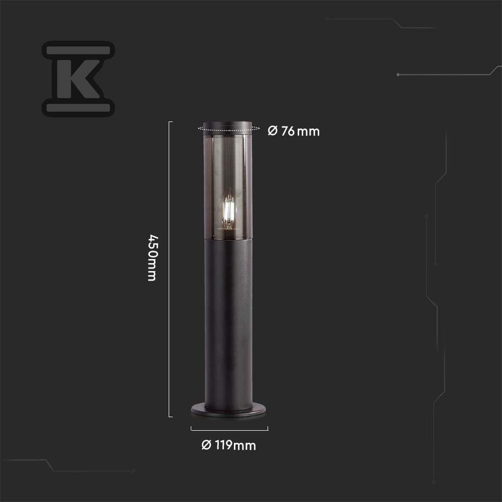 Słupek Ogrodowy V-TAC 45CM Czarny IP44 - 10471