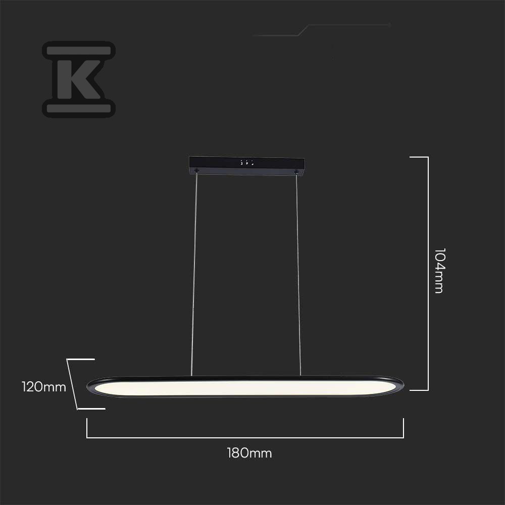 Oprawa zwieszana V-TAC 24W LED czarna - 10046