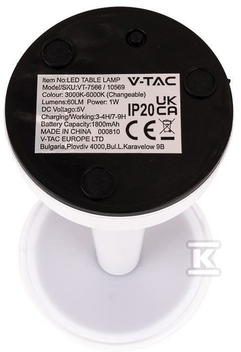 Настільна нічна лампа V-TAC 2W LED 23cm - 10569