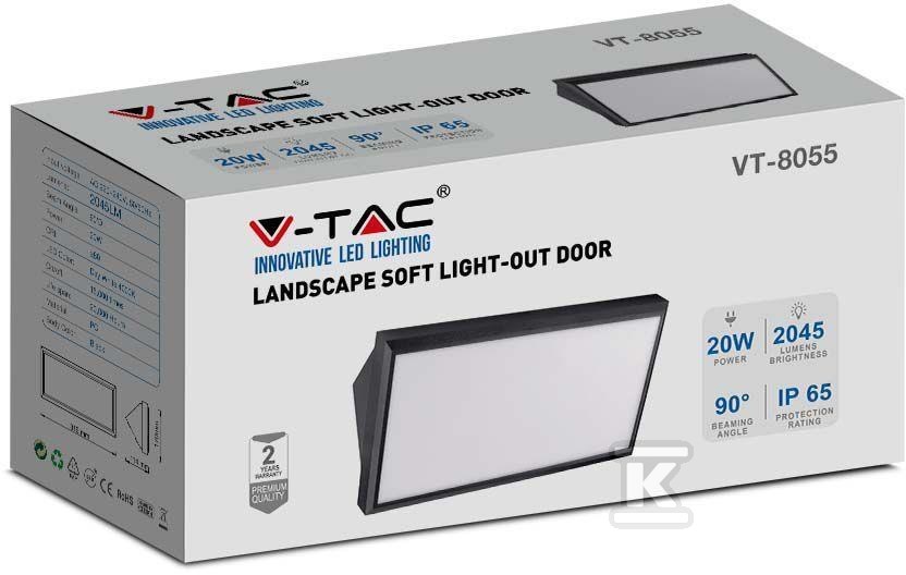 Настінний світильник V-TAC 20W LED - 6812