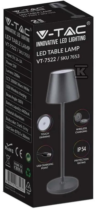 Lampka Biurkowa Nocna V-TAC 2W LED - 7652