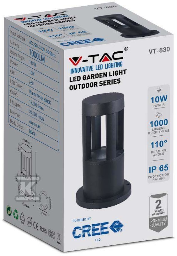 Słupek Ogrodowy V-TAC 10W LED IP65 - 128322