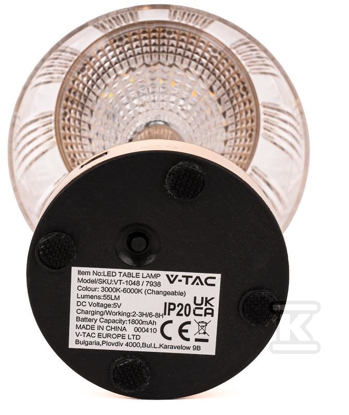 Настільна нічна лампа V-TAC 1W LED 26cm - 7938