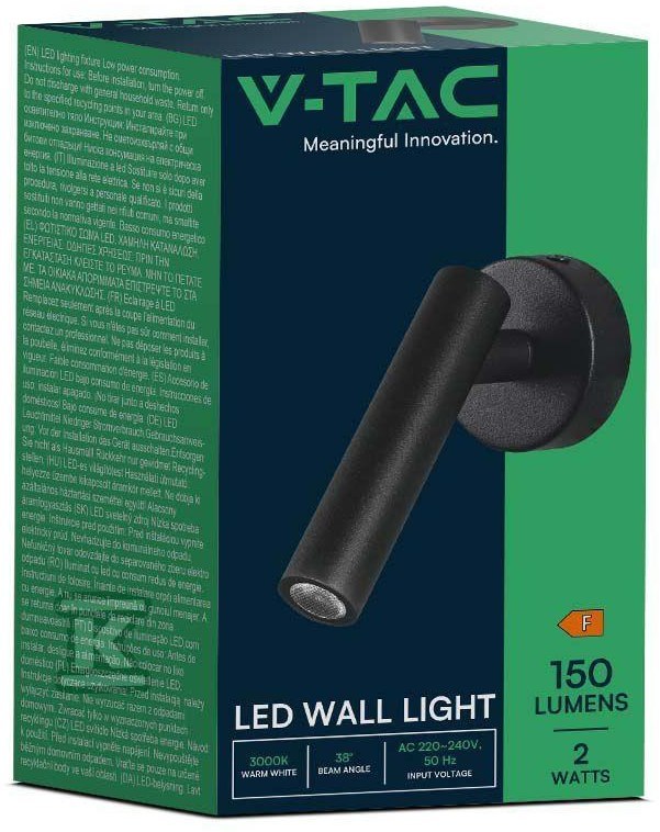 Oprawa LED V-TAC 2W Kinkiet Hotel Łóżko - 10290