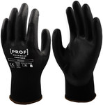 Guantes profesionales PU lightgrip negros 10 PAR 8