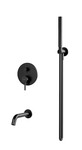 Zestaw podtynkowy CANNOLI GUN METAL 2-funkcyjny z wylewką wannową