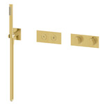Zestaw termostatyczny CANNOLI BRUSHED GOLD podtynkowy  2-funkcyjny