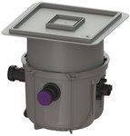 Minilift dirty water pumping station for installation with a cover under tiles, with a pressure adapter