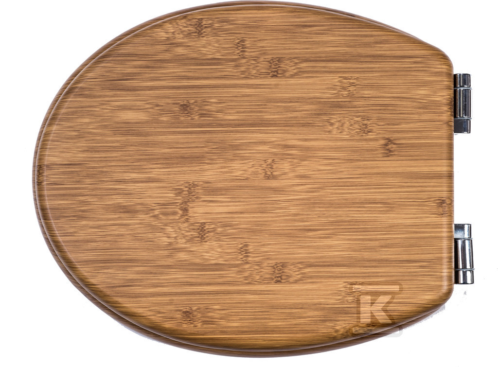 Сидіння для унітазу BAMBUS MD з кришкою, що повільно закривається, деревоподібне, антибактеріальне, жорстке УНІВЕРСАЛЬНЕ S-MDF100