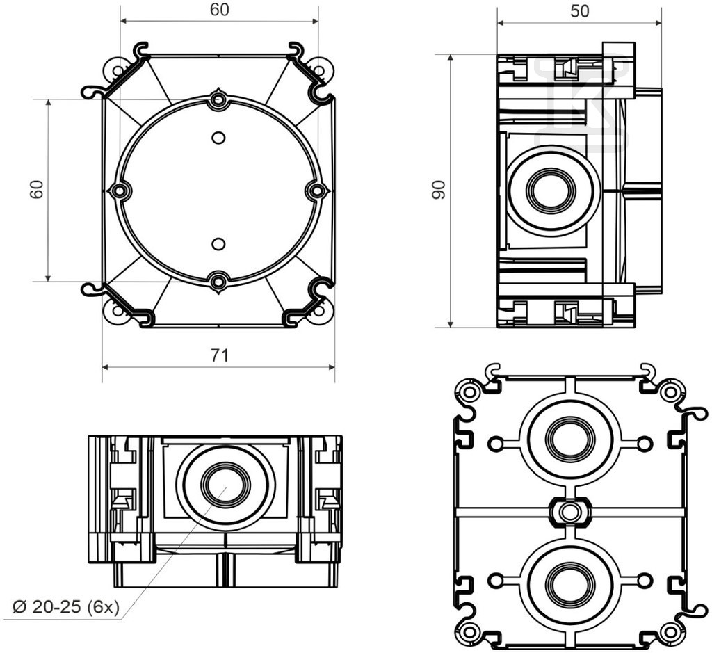 Puszka do betonu SB-KP 60-50/L - - SB-KP 60-50/L_AB