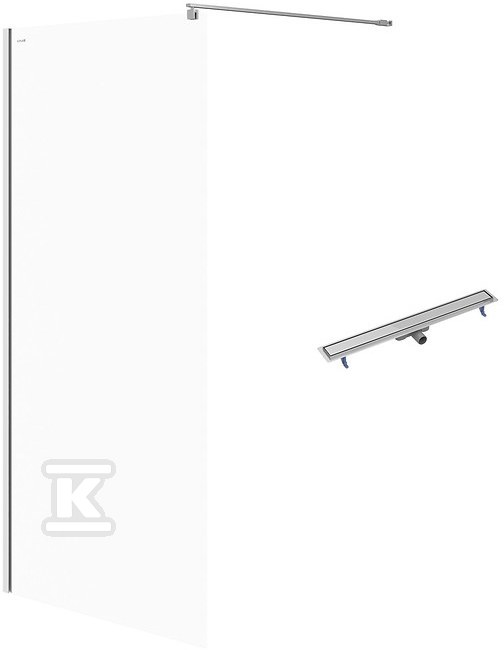 Комплект C75 кабіна WALK-IN MILLE хром - S601-247