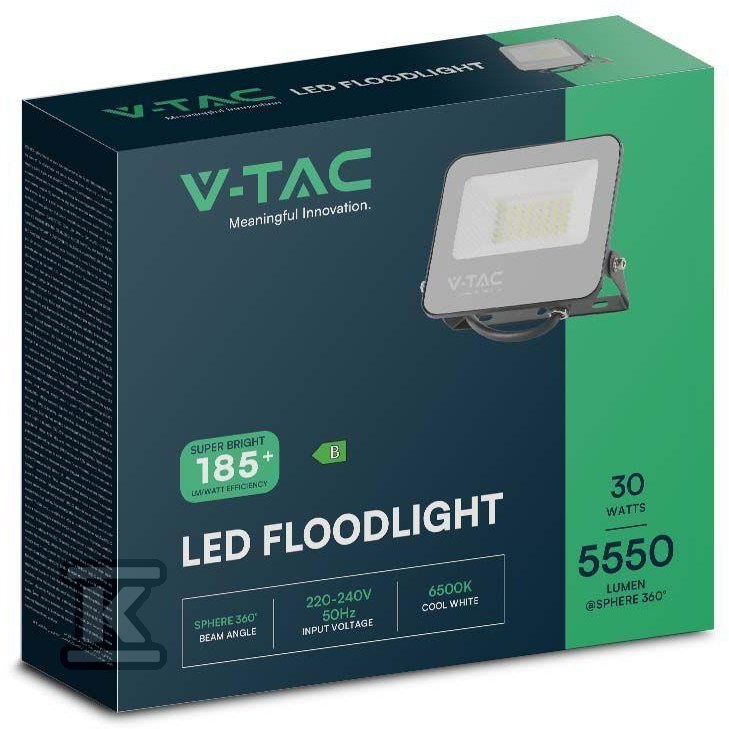 Projektor LED V-TAC 30W 185Lm/W czarny - 9255