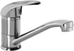 Wall-mounted two-hole GALEO mixer with short swivel spout - chrome