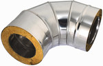 Kolano 90 izolowane 120/180 0,5mm do kotłów na pellet