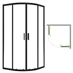 Душова кабіна DESNA напівкругла скло прозоре 80x80x185 см чорний