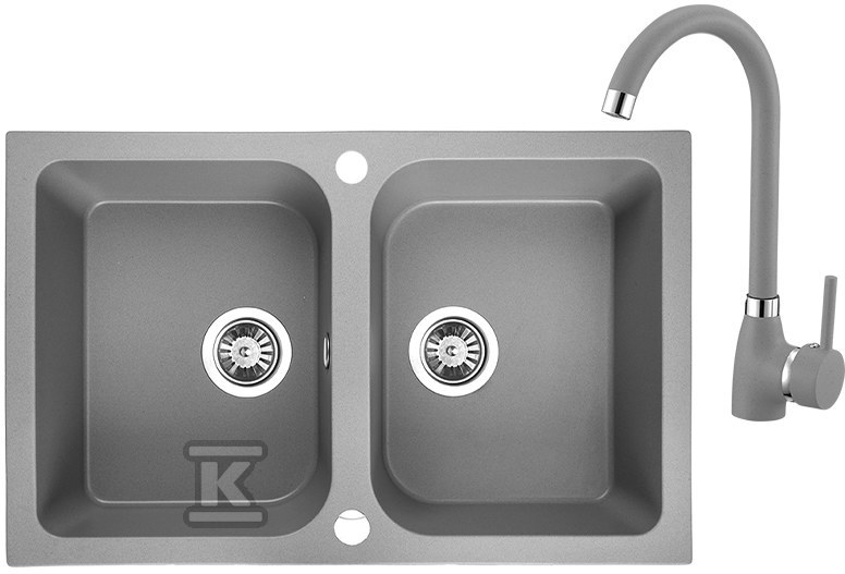 Zlew granitowy CELIA 2 komorowy 48x76cm - SBCE520T
