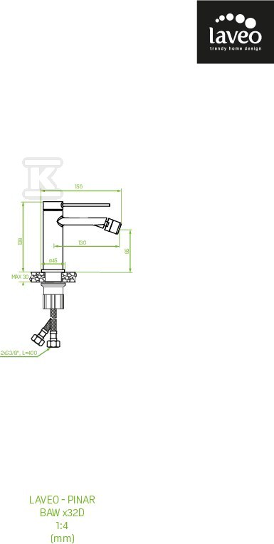 Bateria bidetowa PINAR stojąca z - BAW_032D