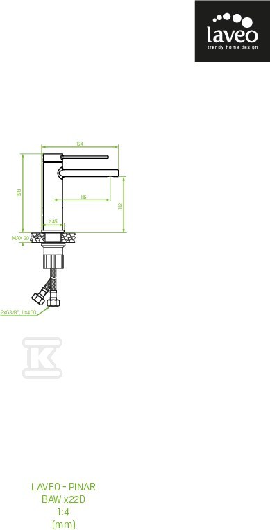 Bateria umywalkowa PINAR stojąca z - BAW_722D