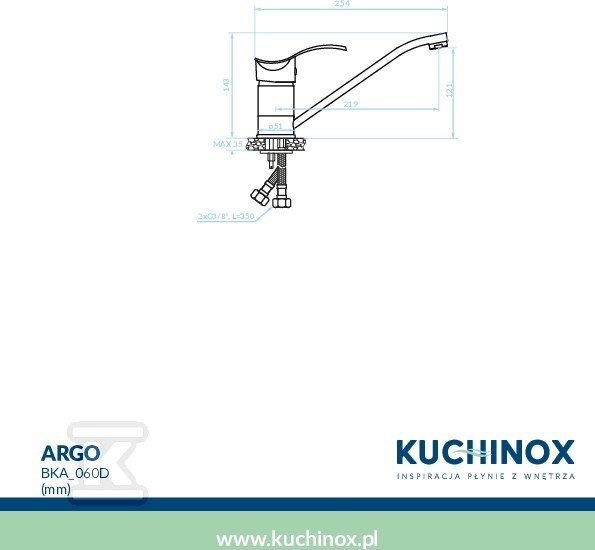 Bateria zlewozmywakowa ARGO stojąca - BKA_060D