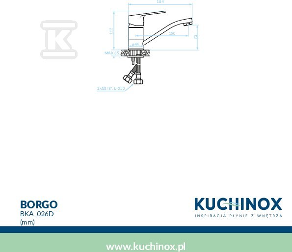 Bateria umywalkowa BORGO stojąca z - BKB_026D