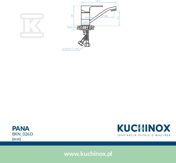 Bateria umywalkowa PANA stojąca z - BKN_026D