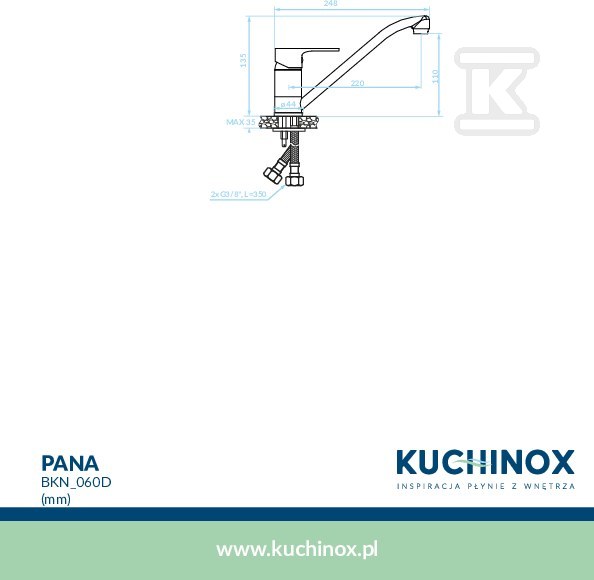 Bateria zlewozmywakowa PANA stojąca - BKN_060D