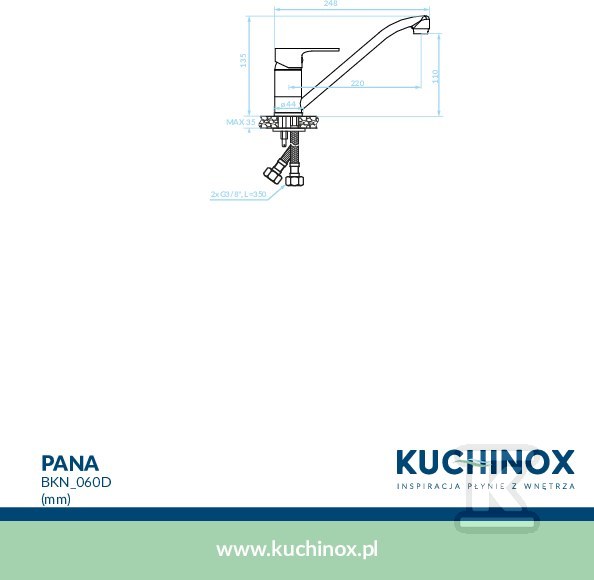 Bateria zlewozmywakowa PANA INOX - BKN_260D