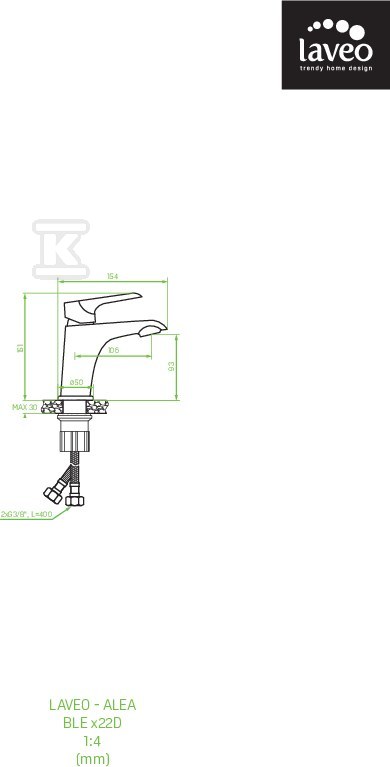 Bateria umywalkowa ALEA stojąca z - BLE_022D