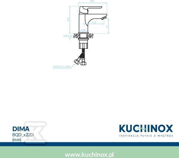 Bateria umywalkowa DIMA stojąca z - BQD_022D