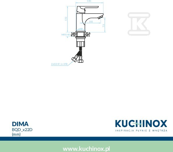 Bateria umywalkowa DIMA stojąca z - BQD_622D