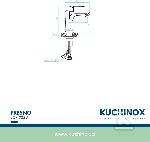 Bateria umywalkowa FRESNO stojąca z - BQF_022D