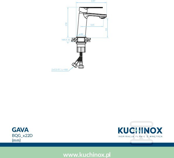 Bateria umywalkowa GAVA stojąca z - BQG_022D