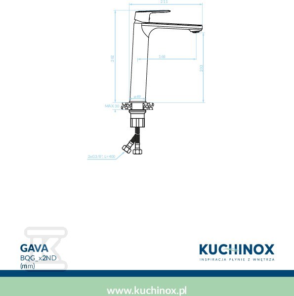 Bateria umywalkowa GAVA stojąca - BQG_G2ND