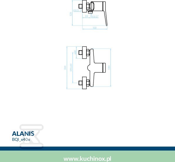 Bateria natryskowa ALANIS ścienna bez - BQI_840D