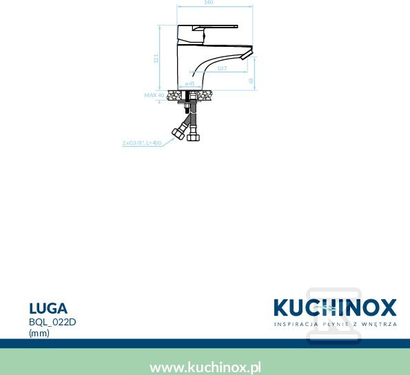 Bateria umywalkowa LUGA stojąca z - BQL_022D