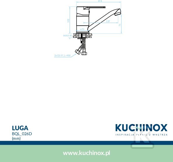 Bateria umywalkowa LUGA stojąca z - BQL_026D