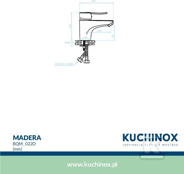 Bateria umywalkowa MADERA stojąca z - BQM_022D