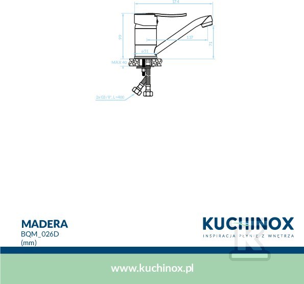 Bateria umywalkowa MADERA stojąca z - BQM_026D