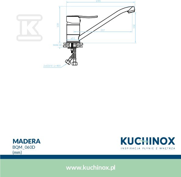 Bateria zlewozmywakowa MADERA stojąca - BQM_060D