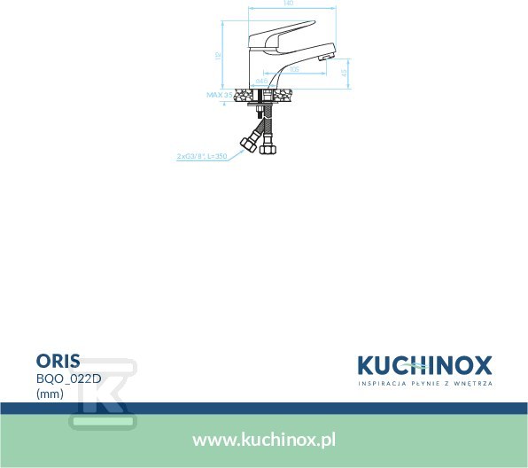 Bateria umywalkowa ORIS stojąca z - BQO_022D