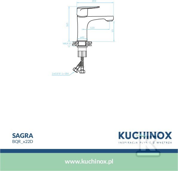 Bateria umywalkowa SAGRA stojąca z - BQR_022D